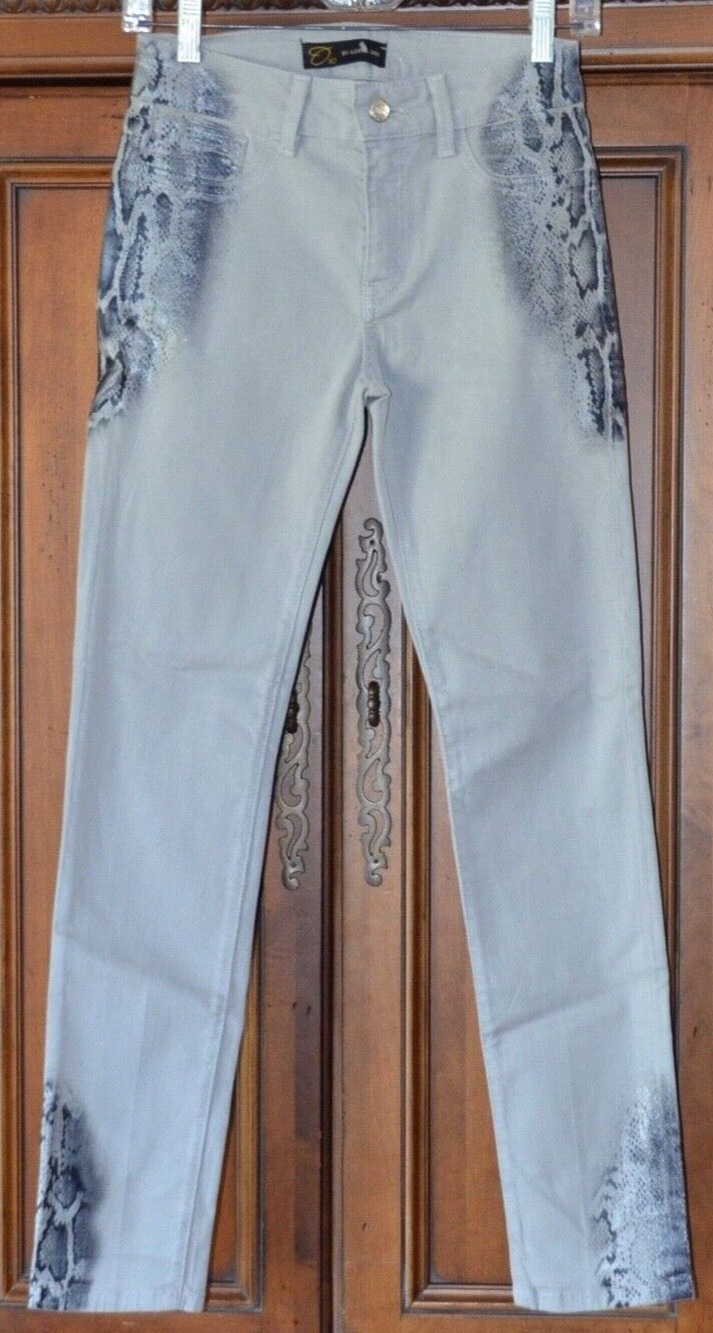 ORO BY ILEANNA ORO SNAKE PATTERN SKINNY JEANS PANTS SIZE 0 NEW!!!